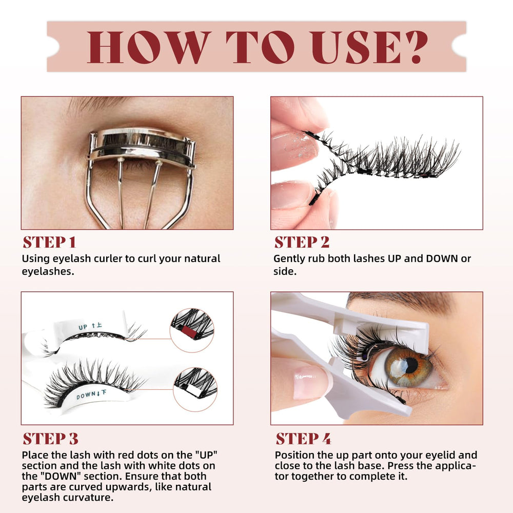 Higu clace easy-on easy-off magnetic lashes in seconds