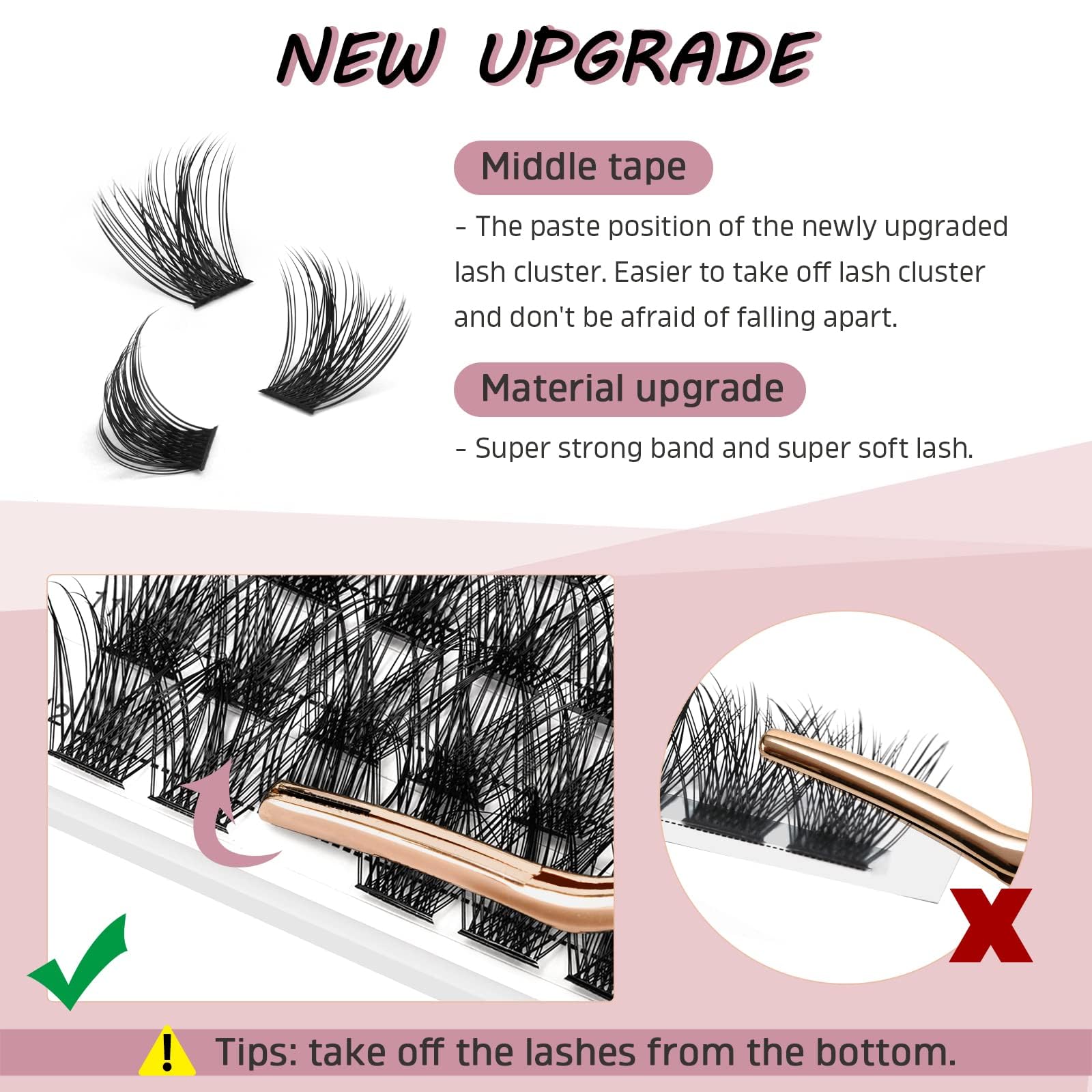 Higu clace lash clusters easy removal with standard makeup remover.