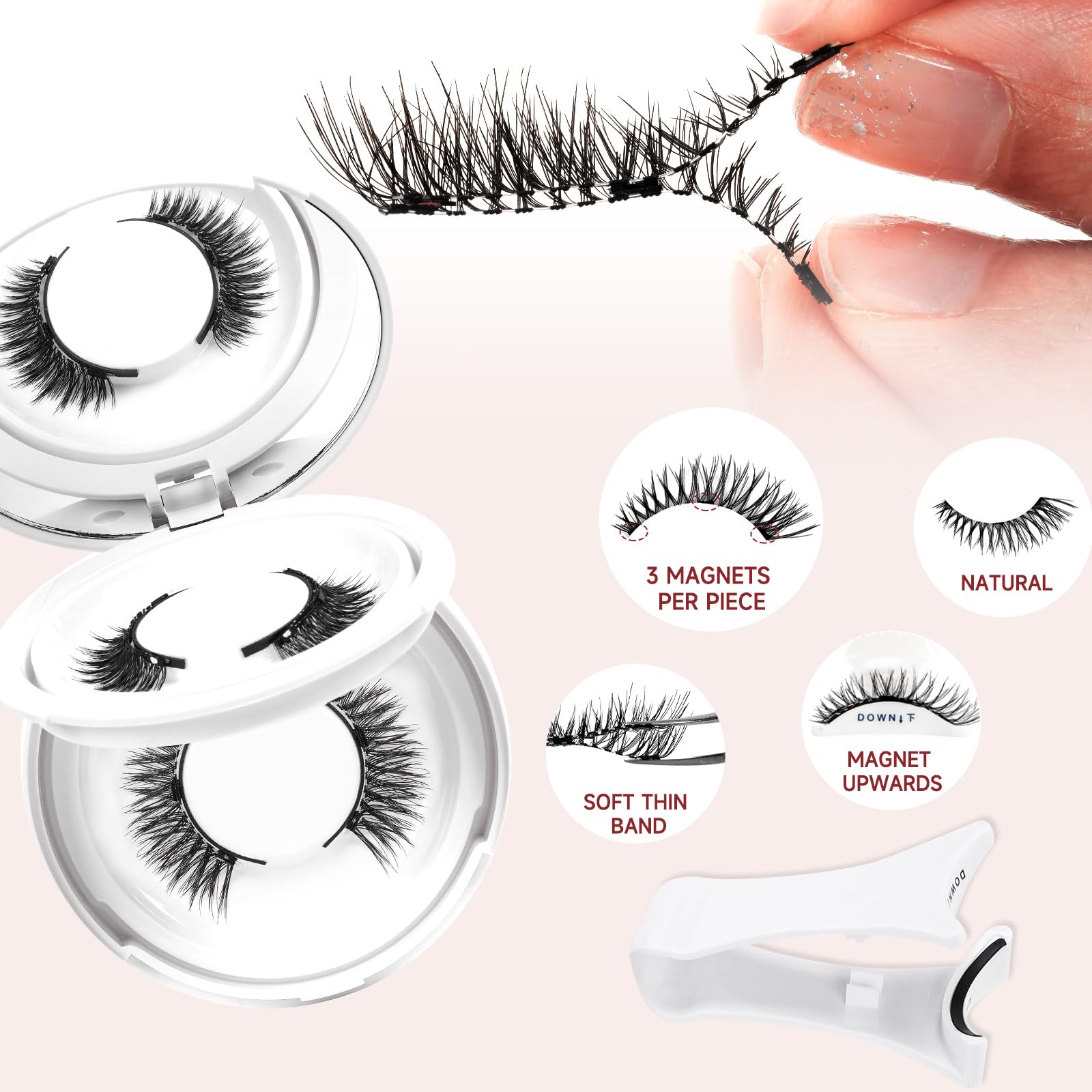 Higu clace magnetic eyelashes applicator aids precise placement