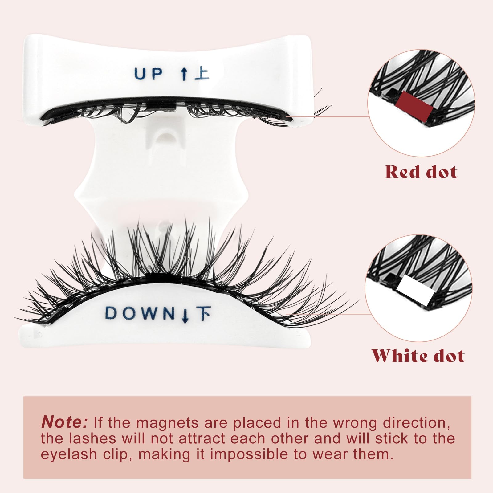 Higu clace magnetic lash box with mirror for travel touchups