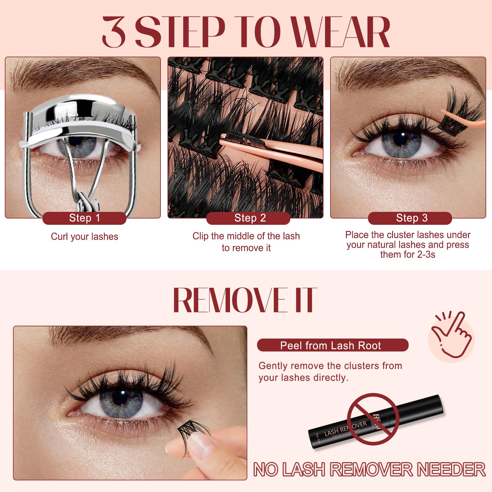 Higu Clace soft, lightweight lashes feel comfortable for long wear.