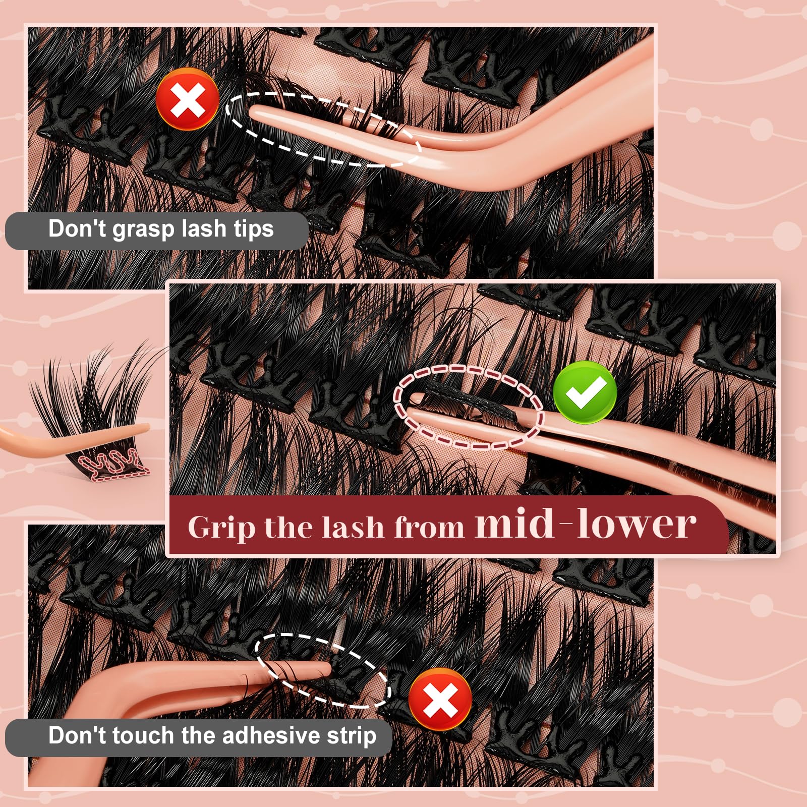 Higu Clace waterproof lash clusters stay put during activities and humid days.