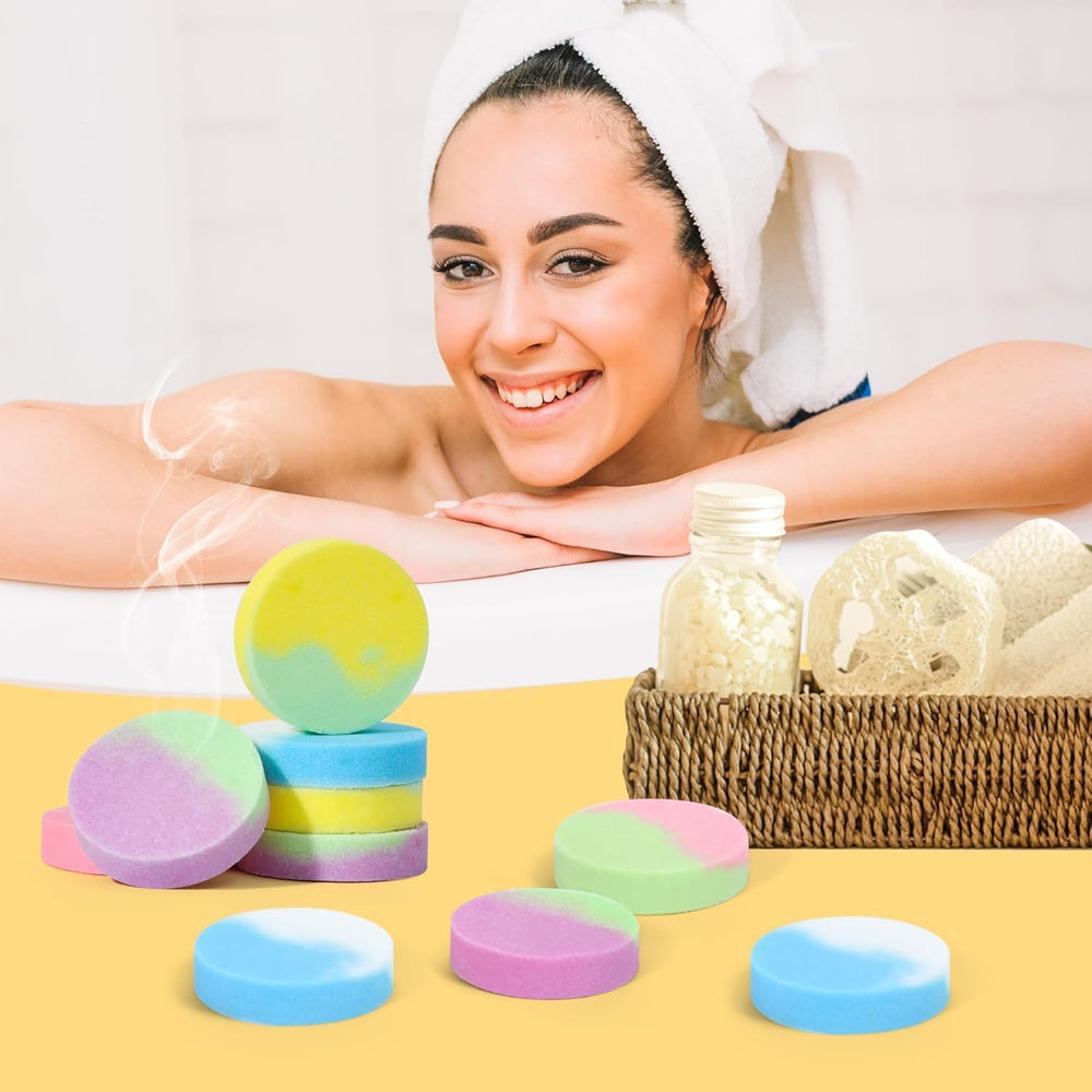 HiHas peach shower steamer—bright fruity scent sparks mood-boosting showers.