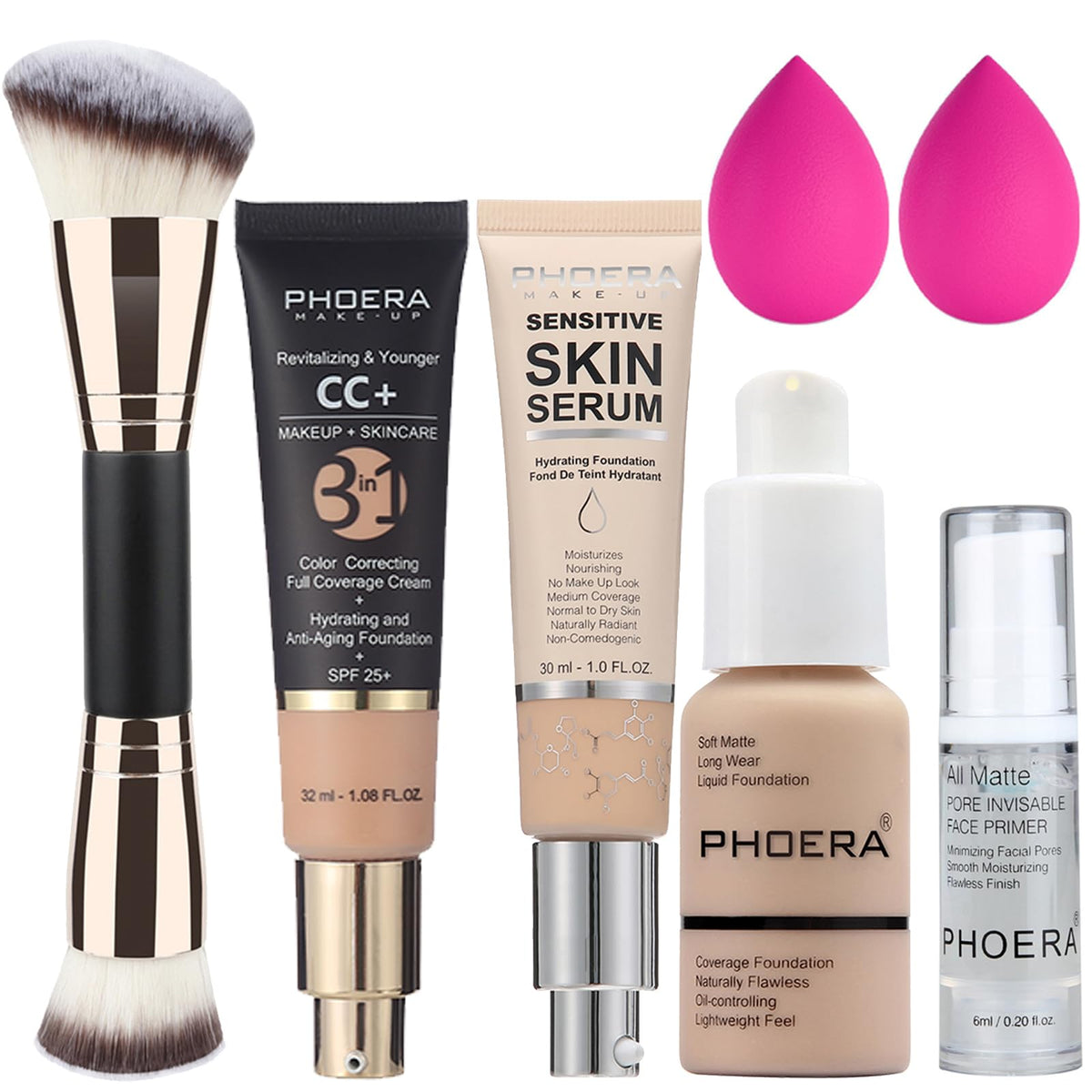 Hilareco PHOERA foundation full-coverage bottle offers a smooth matte look for all-day wear
