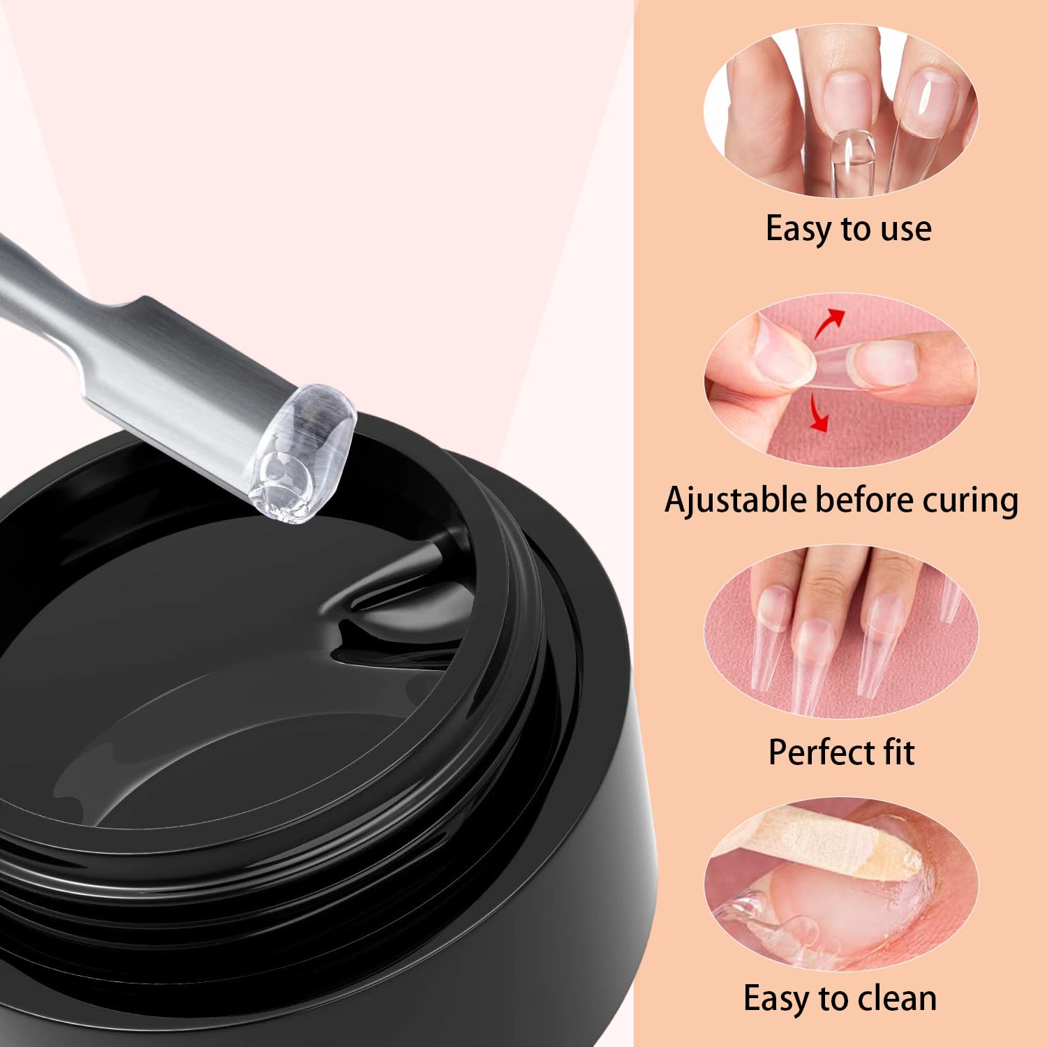 HiLemon solid nail glue gel precision application showing controlled handling