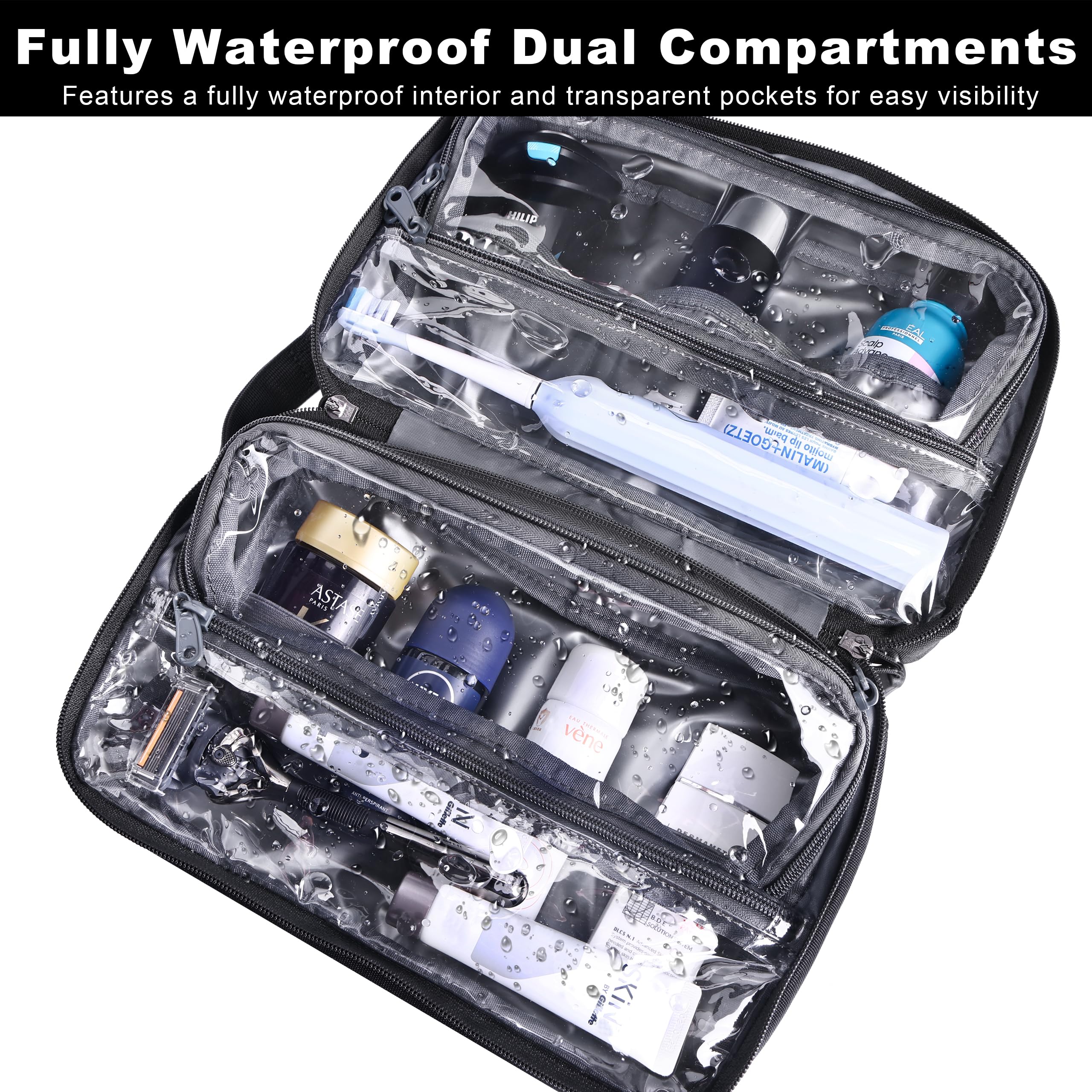 HILOMON Toiletry Bag spacious compartments reveal room for full-size essentials
