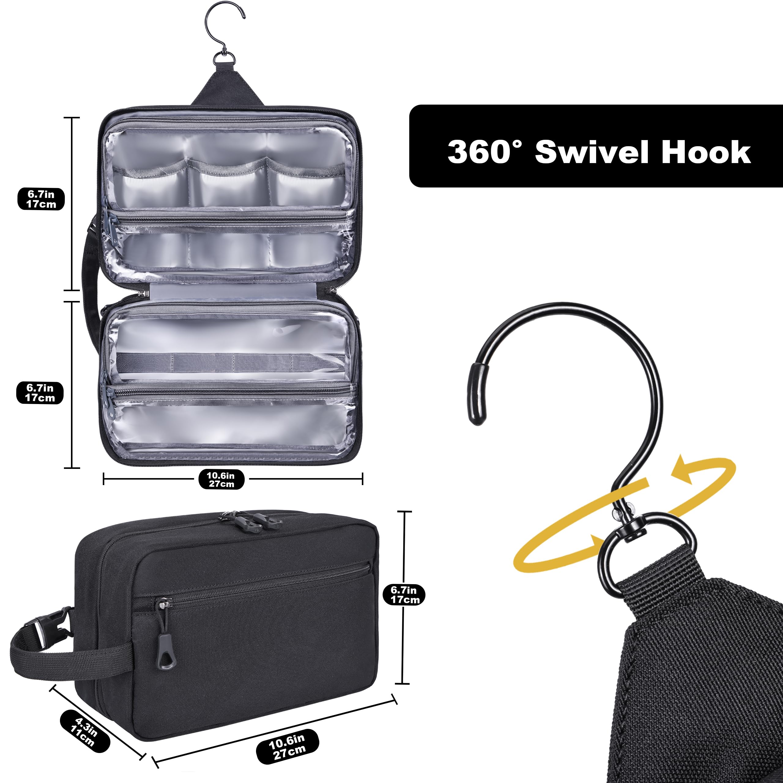 HILOMON Toiletry Bag waterproof material conveys protection against spills and weather