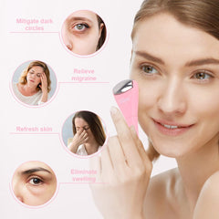 Hilph mini ice roller with silicone head delivers gentle facial massages for soothing relief.