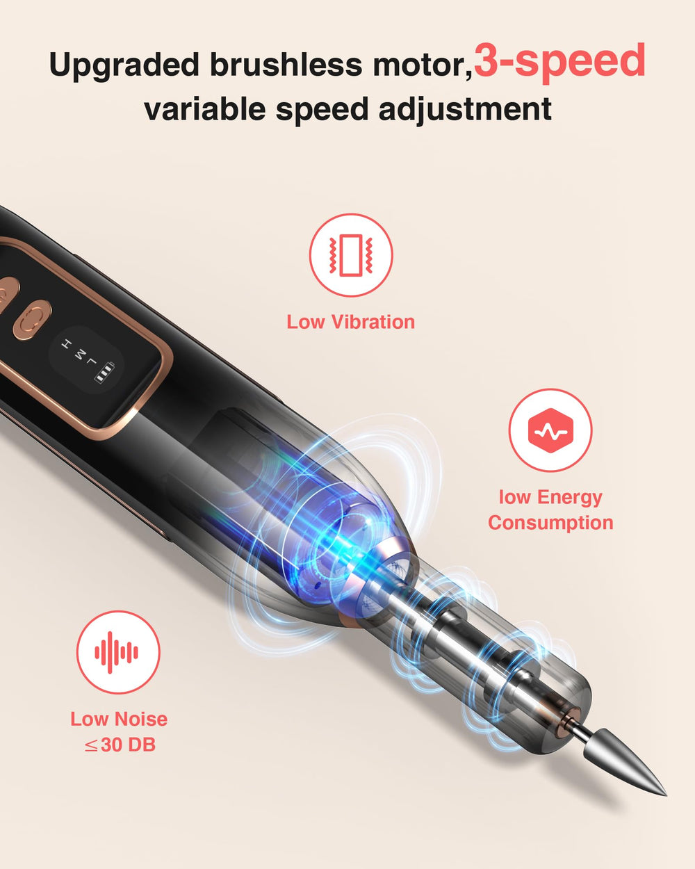 HiLUNDA three-speed settings tailor cleaning and polishing to your routine