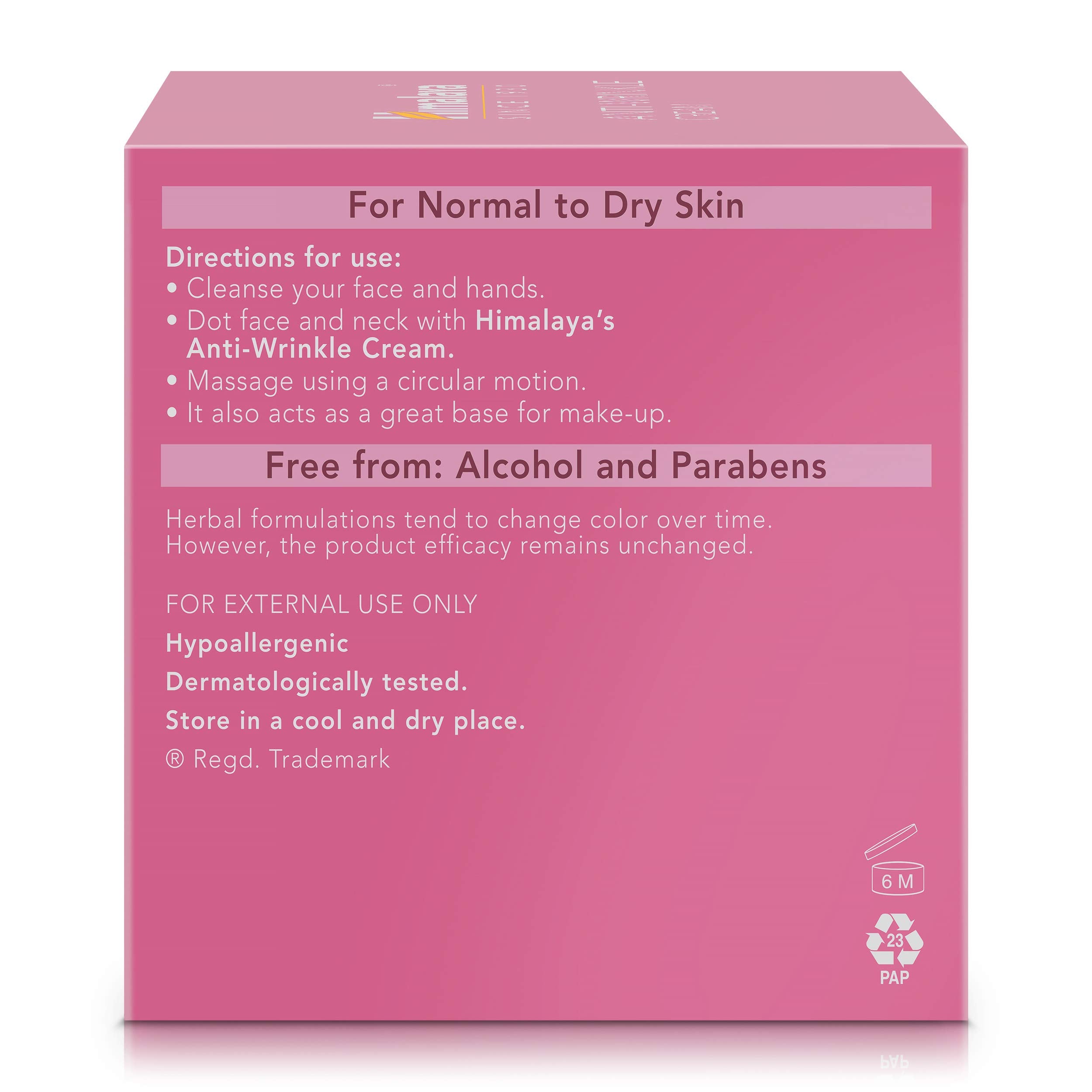 Himalaya Anti-Wrinkle Cream cruelty-free logo visible on packaging.