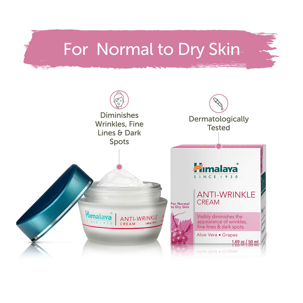Himalaya Anti-Wrinkle Cream packaging on shelf in store.