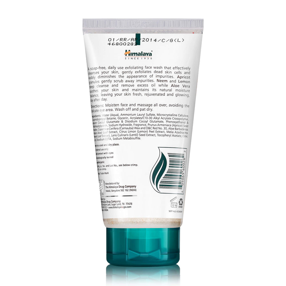 Himalaya Gentle Exfoliating Face Wash neem-lemon deep cleanse close-up.