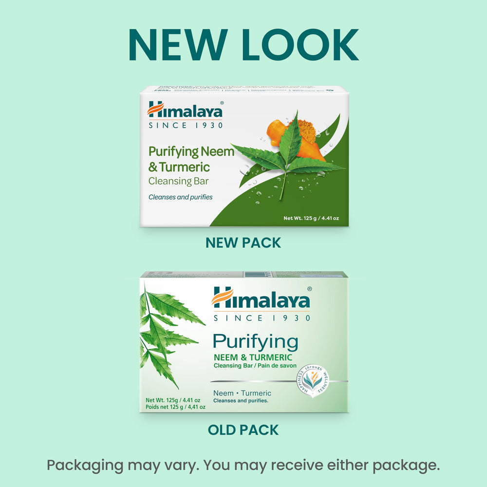 Himalaya purifying neem turmeric cleansing bar face and body use ready for daily cleanse.