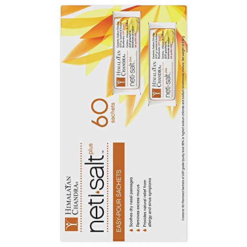 Himalayan Chandra Neti Salt Plus powder closeup highlighting isotonic, USP-grade formula