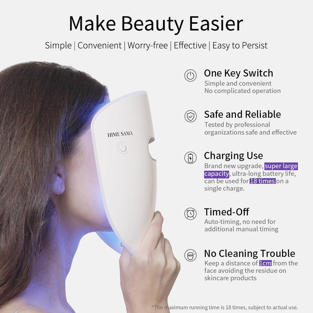 HIME SAMA LED mask adjustable chin pad for comfortable, universal fit.