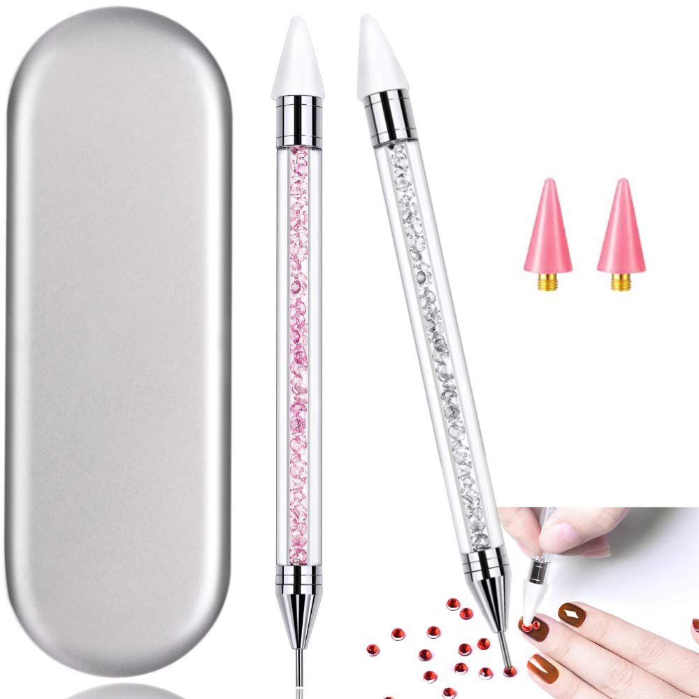 HiMo nail rhinestone picker dual-ended wax pen for precise placement in nails