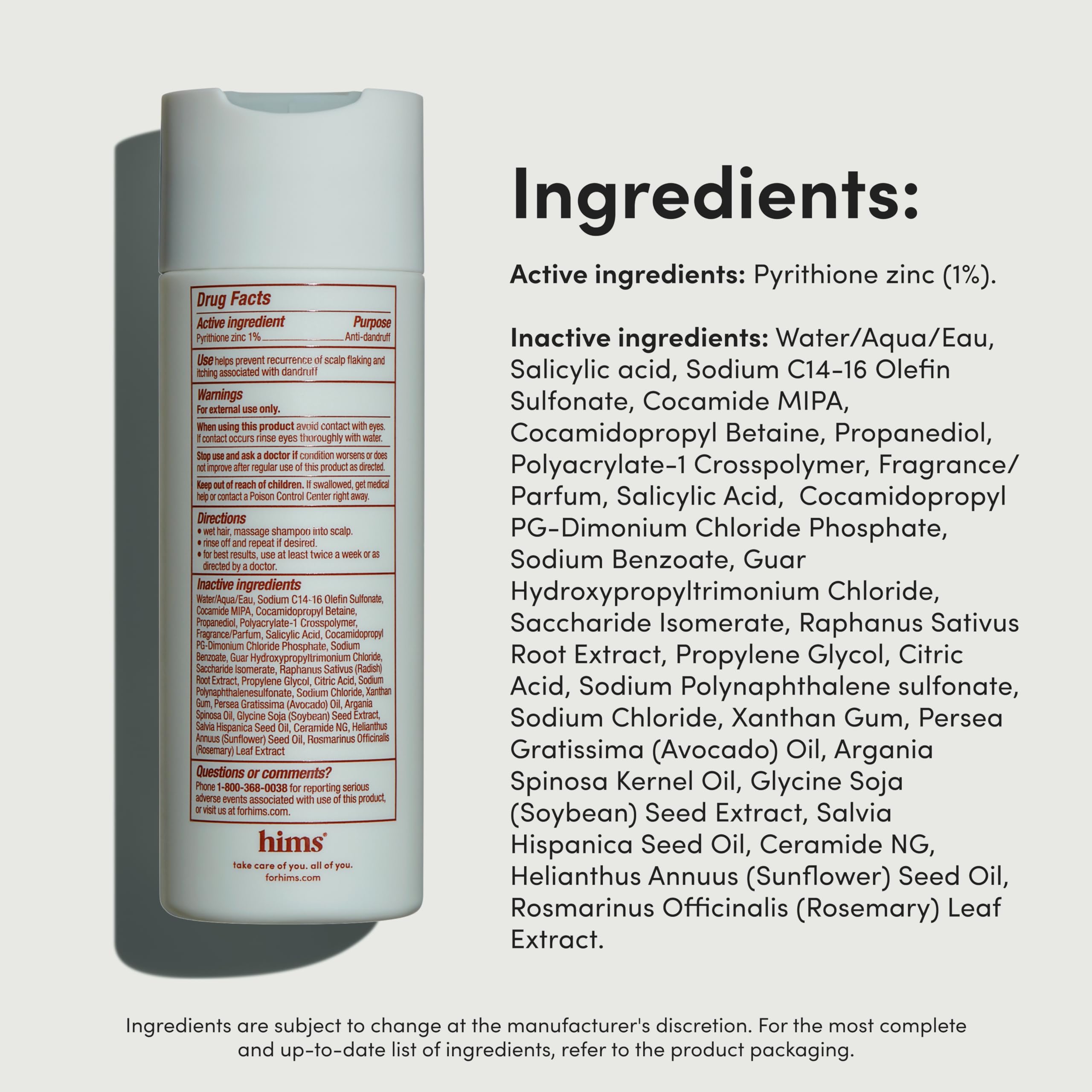 Hims Dandruff Detox creamy lather close-up with relief