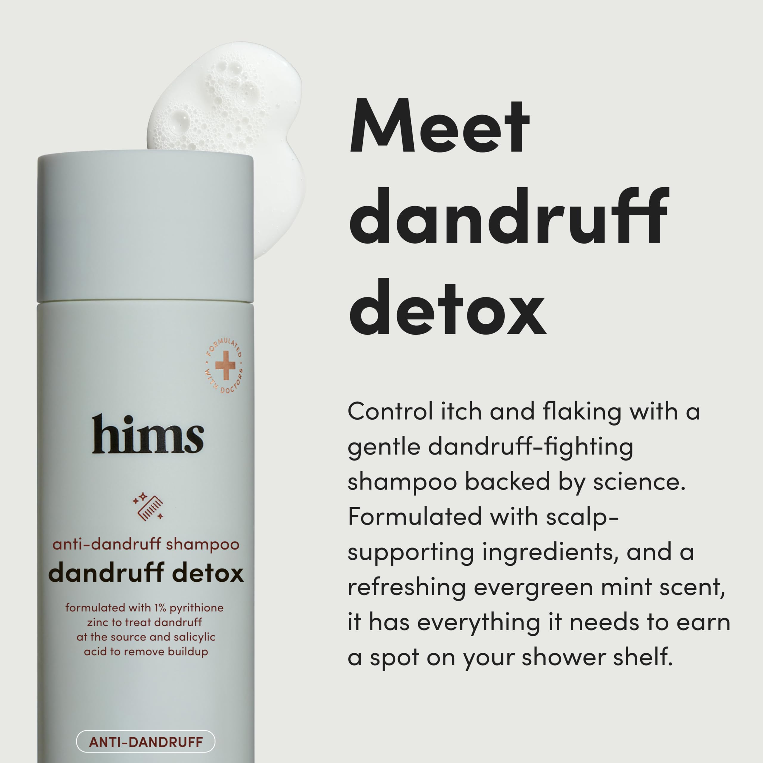 hims Dandruff Detox shampoo bottle front view with 2-pack value