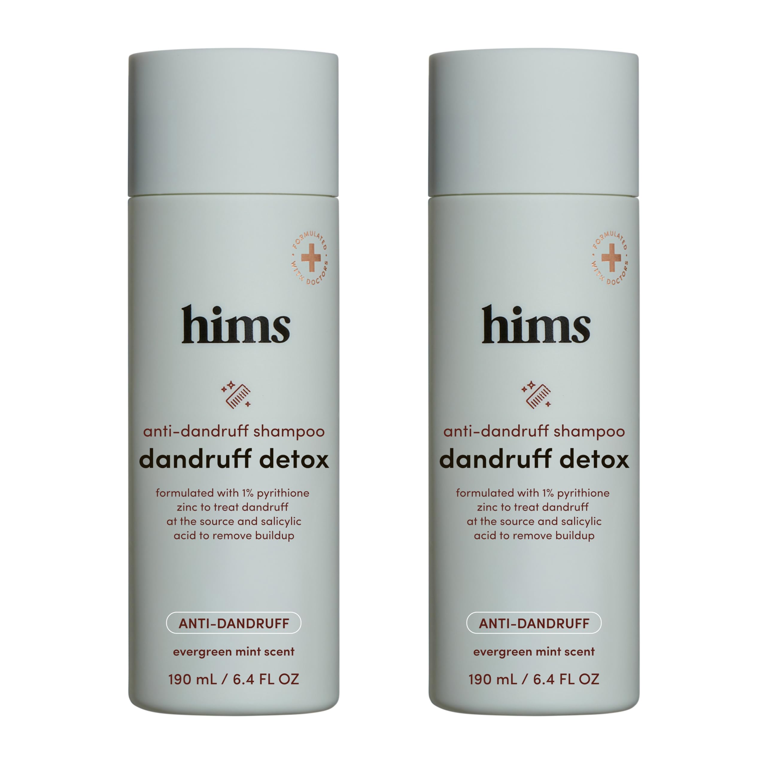hims Dandruff Detox shampoo bottle pour for itch relief and clean feeling