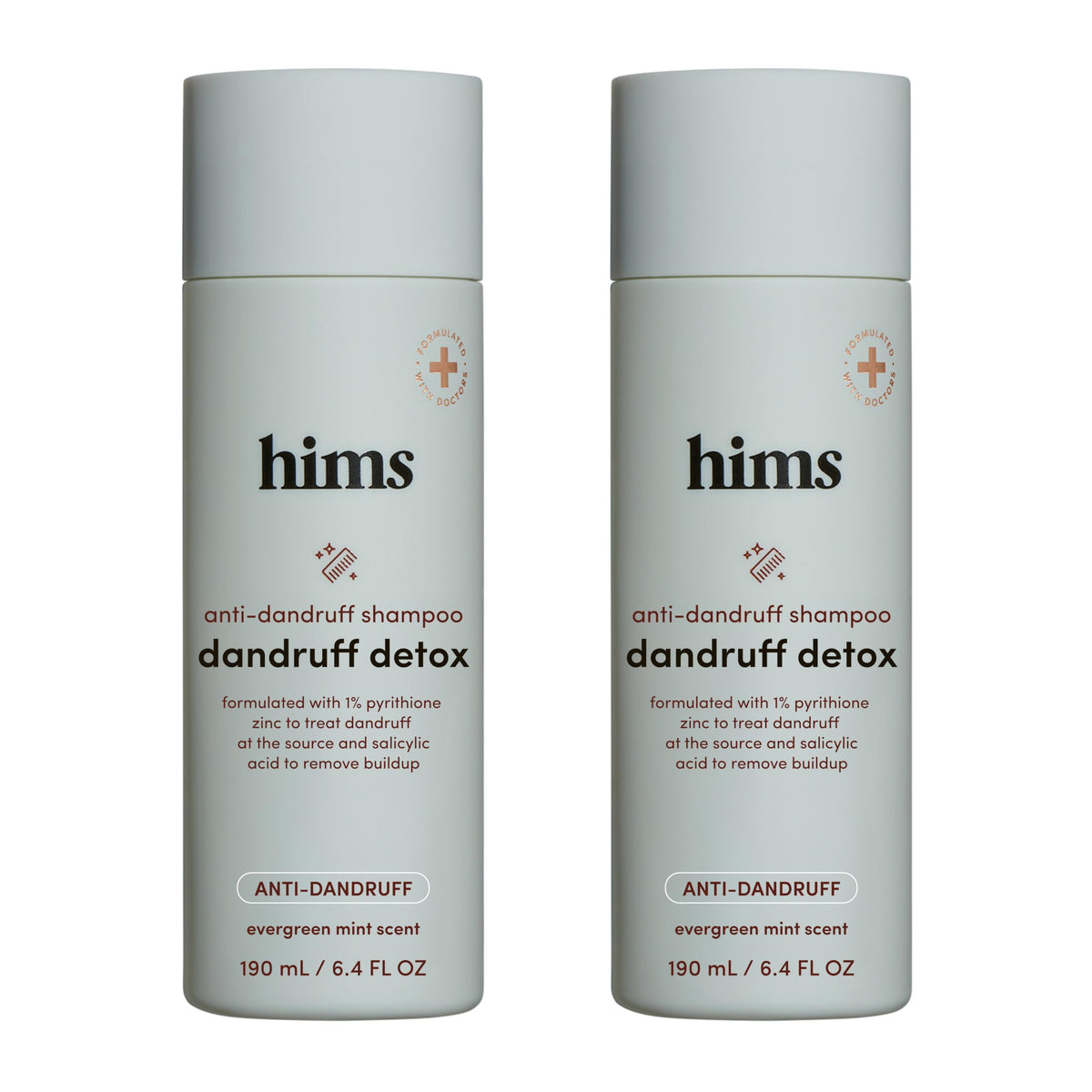 hims Dandruff Detox shampoo bottle pour for itch relief and clean feeling