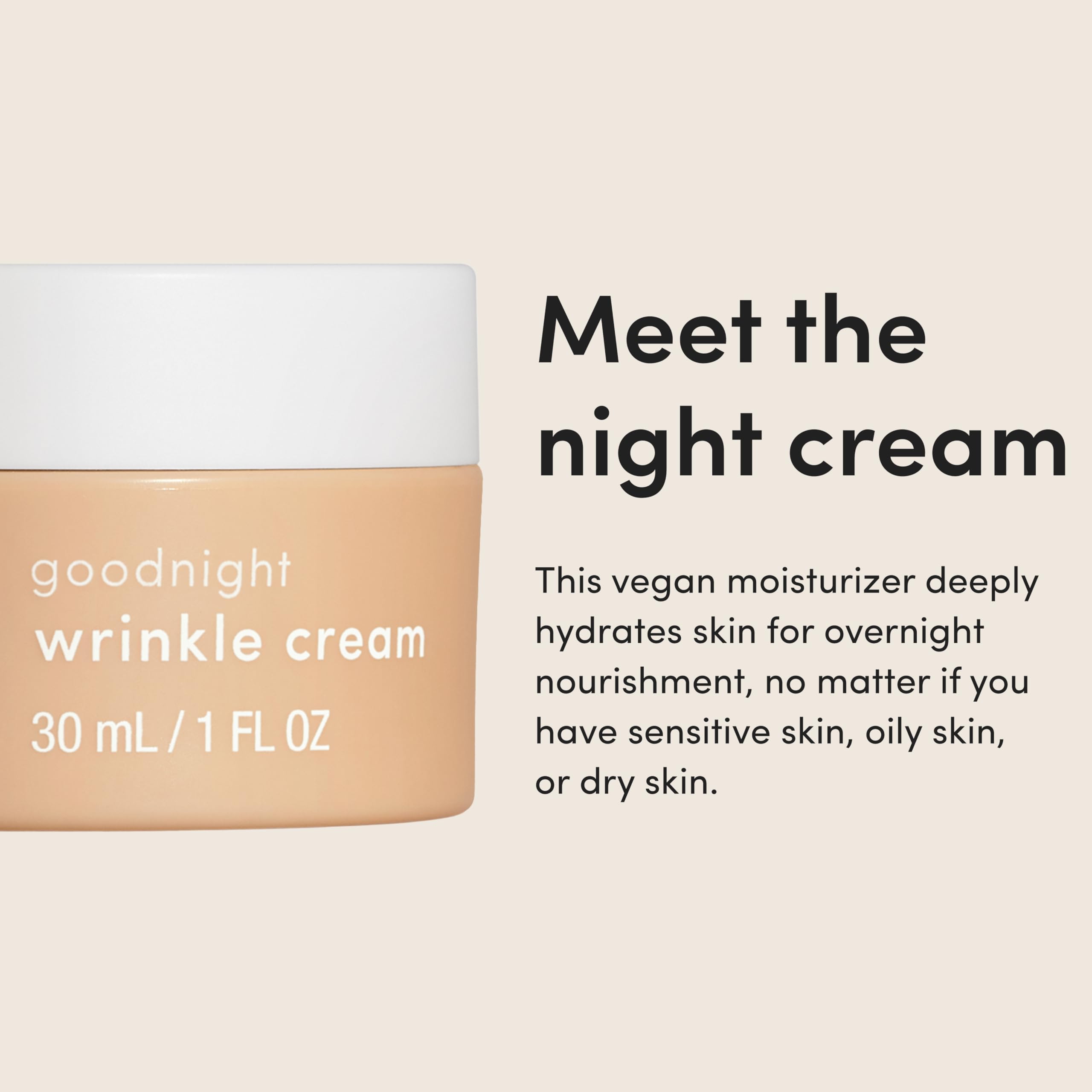 hims Goodnight Wrinkle Cream hyaluronic acid vial highlighting deep hydration