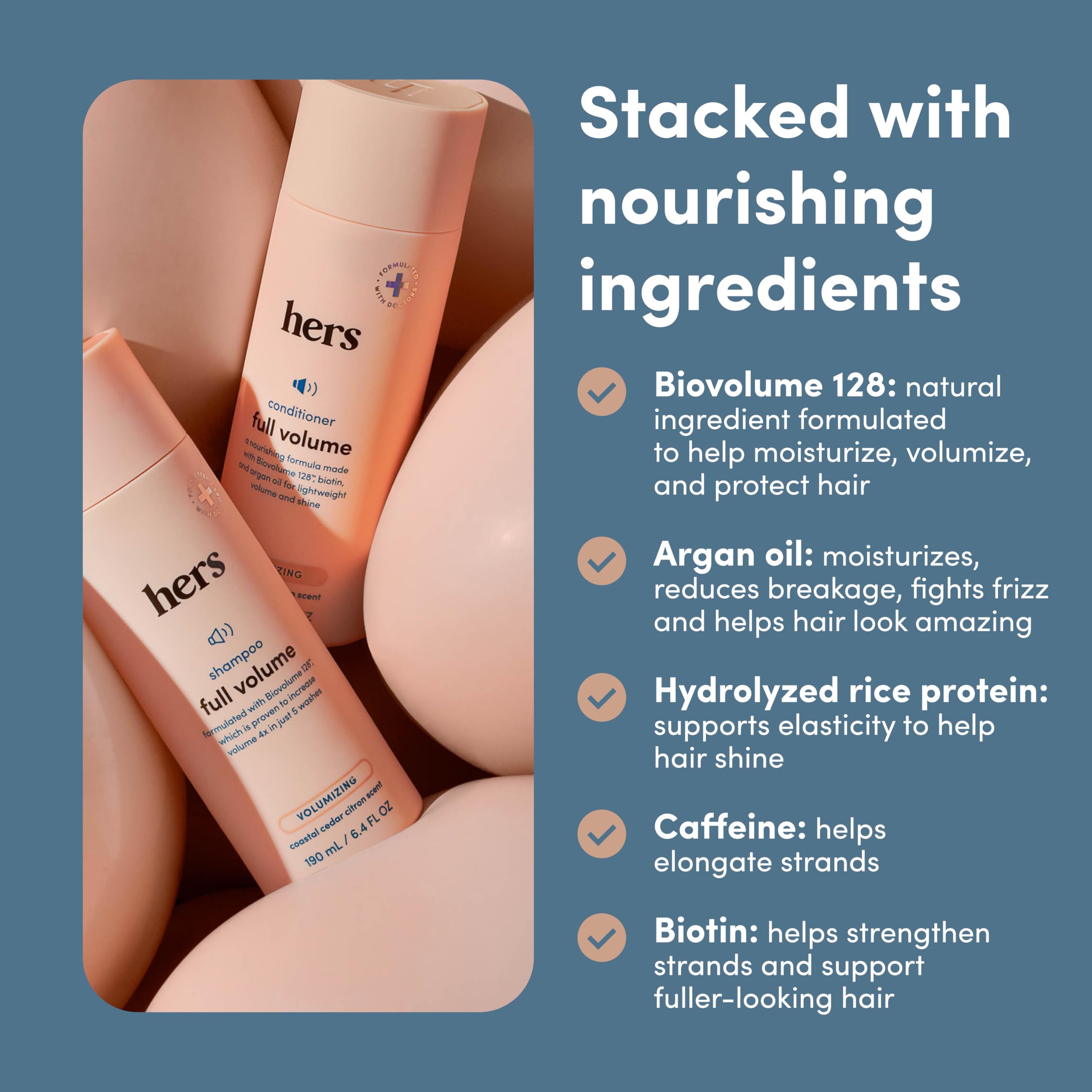 HIMS & HERS Biotin and Argan Oil shot signals hydrating scalp care and shine