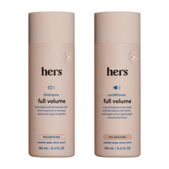 HIMS & HERS Hers Full Volume Shampoo bottle shows lightweight lift for fine hair