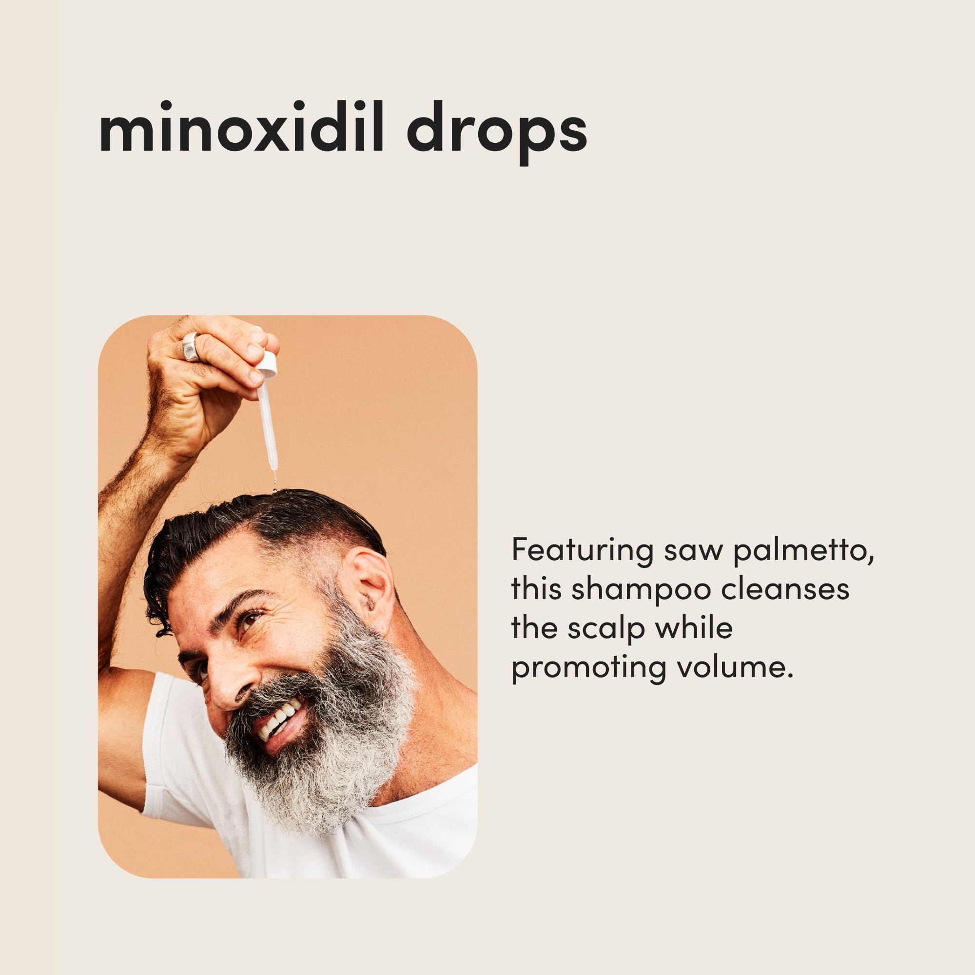 Minoxidil serum applicator tip ready for targeted scalp use.