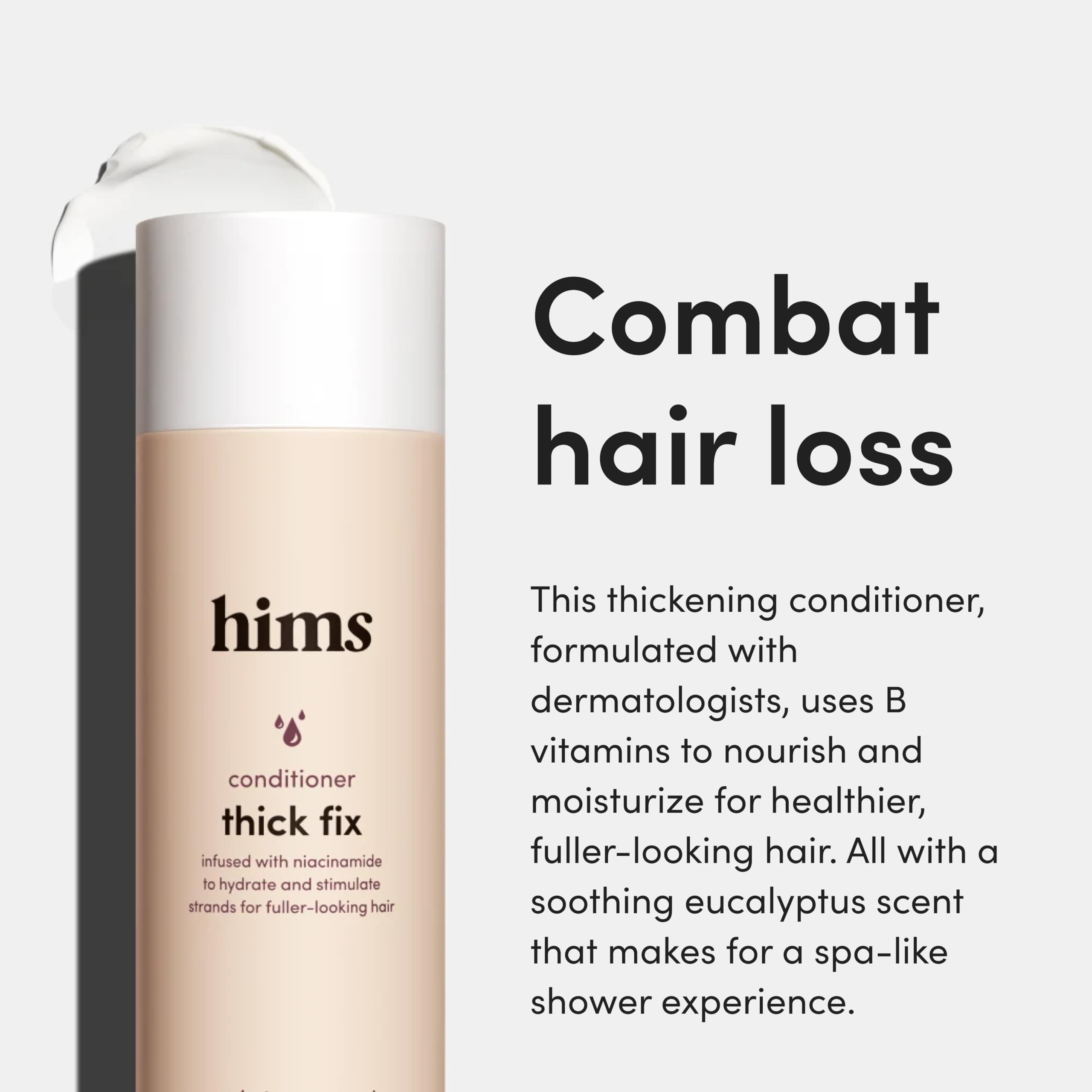 HIMS Thick Fix Conditioner bottle side view showing sleek packaging