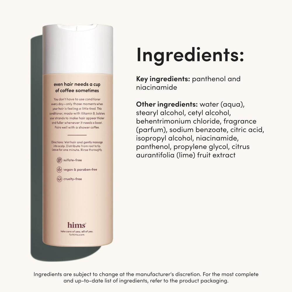 HIMS Thick Fix conditioner near natural ingredients and vegan label