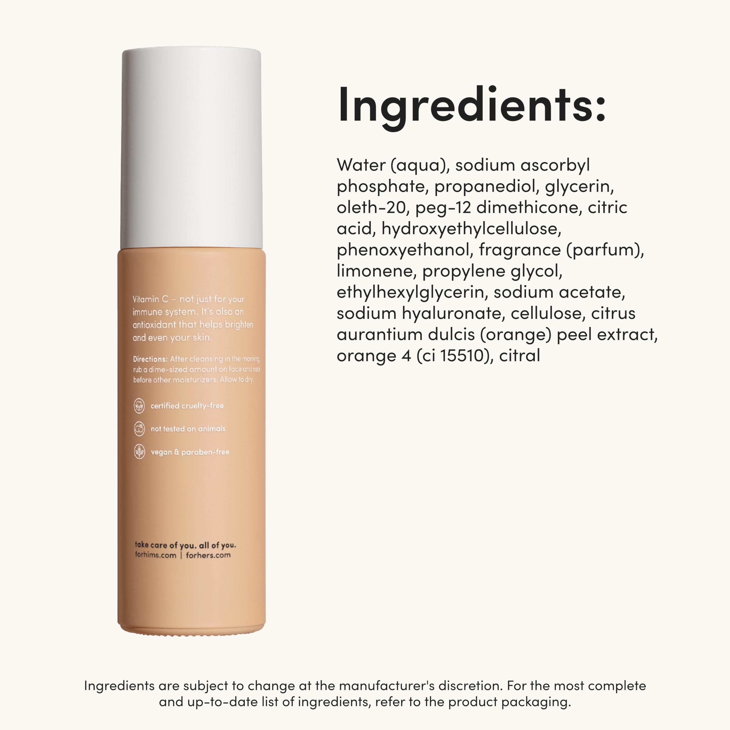 Hims Vitamin C Serum skin closeup reveals a more even complexion.