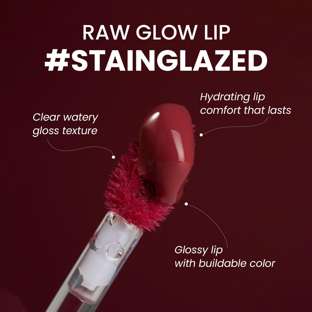HINCE Raw Glow Lip Tint dewy gloss look on lips