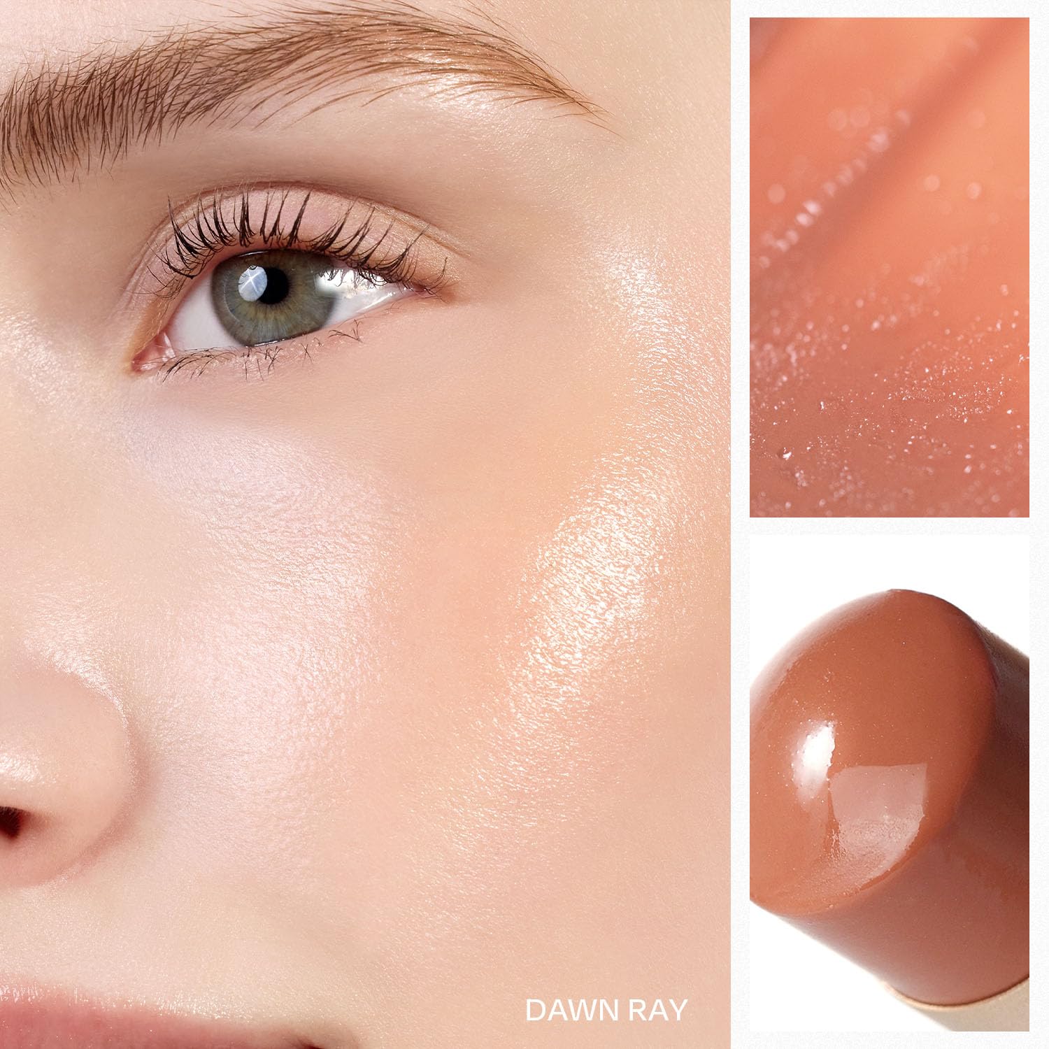 HINCE balm application swipe showing precise placement for cheek glow