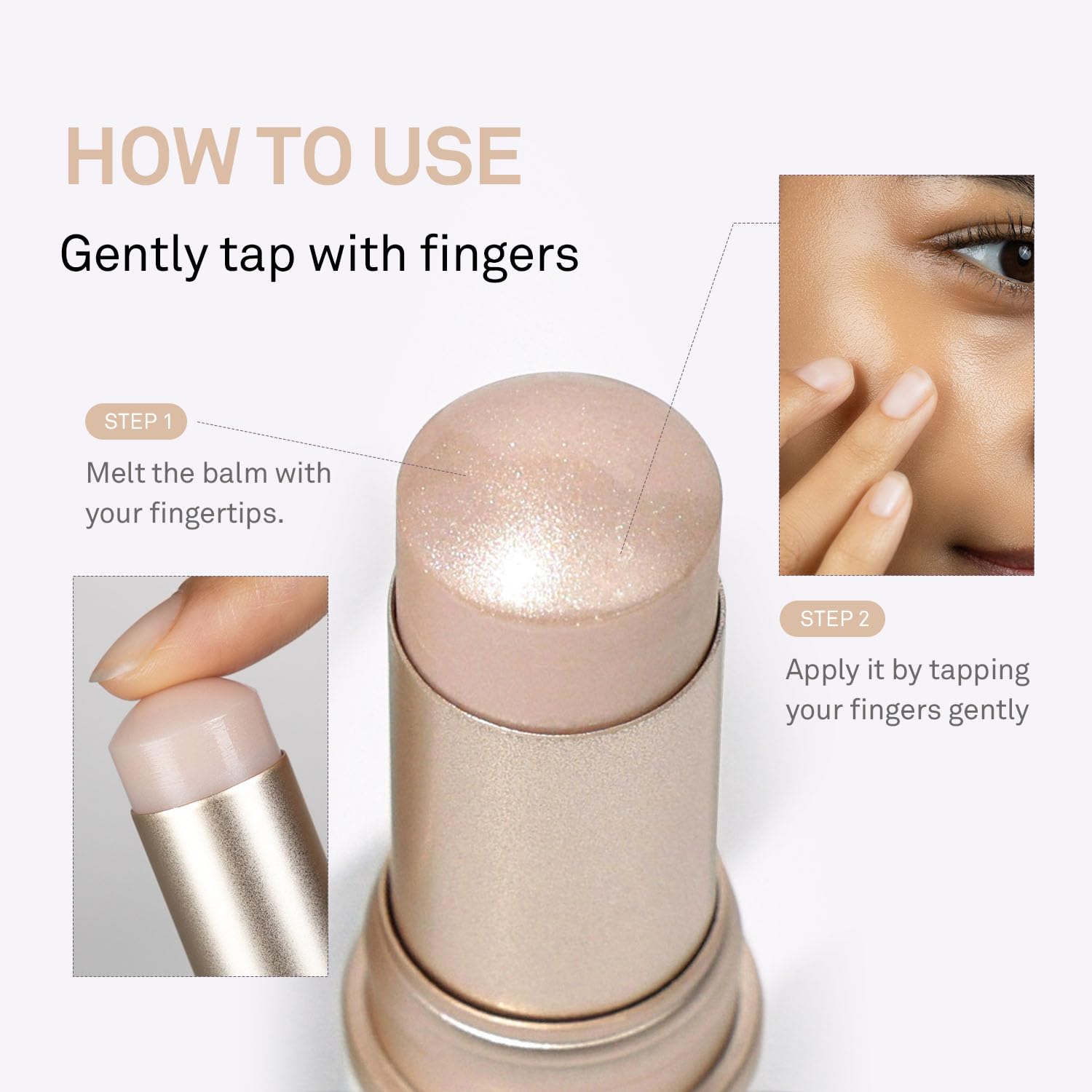 HINCE Radiance Balm on cheeks creates radiant multidimensional glow with ease