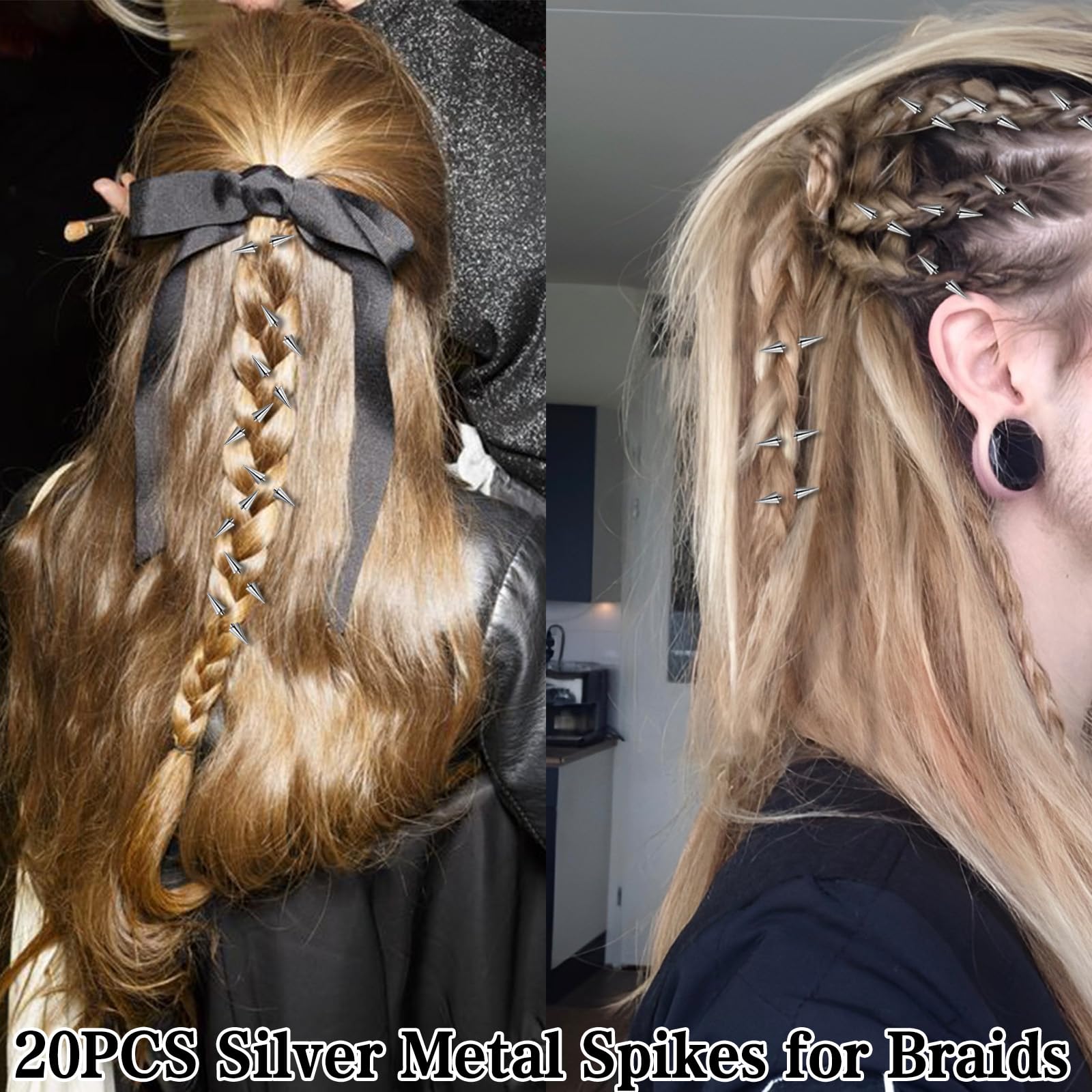 HINGTAI goth hair clips ideal for braids and buns
