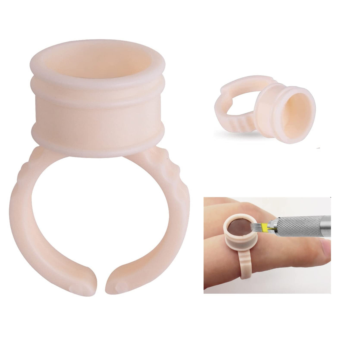 Hipifans soft silicone tattoo pigment rings cups closeup for hygienic ink management during sessions