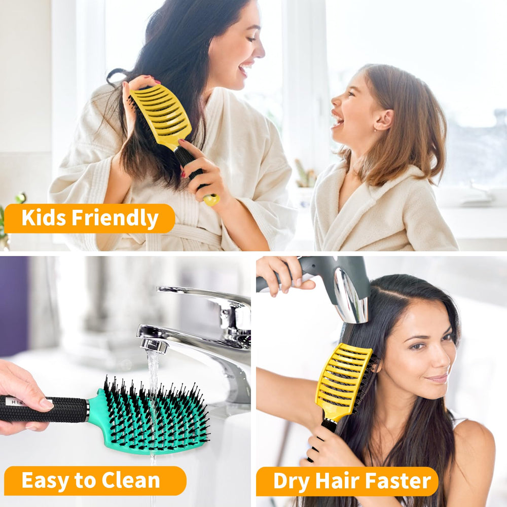 HIPPIH detangling brush compact travel-friendly design for on-the-go styling.