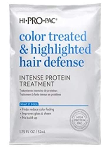 Hi-Pro-Pac Color Treated & Highlighted Intense Protein Treatment image shows color-treated hair maintenance and shine.