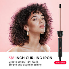 HIRAY 9mm tiny wand used to create tight spiral curls for versatile looks