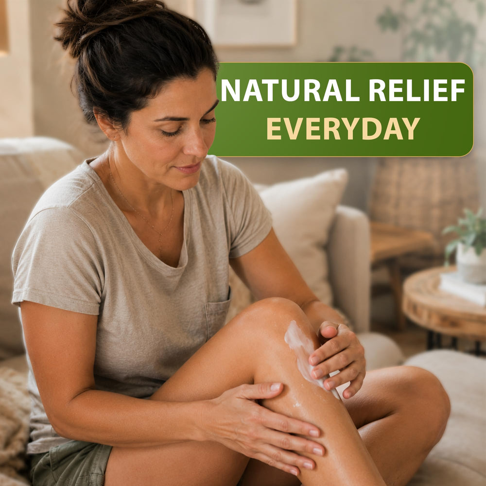HiRelief cream on hands absorbed quickly showing no greasy residue after rubbing