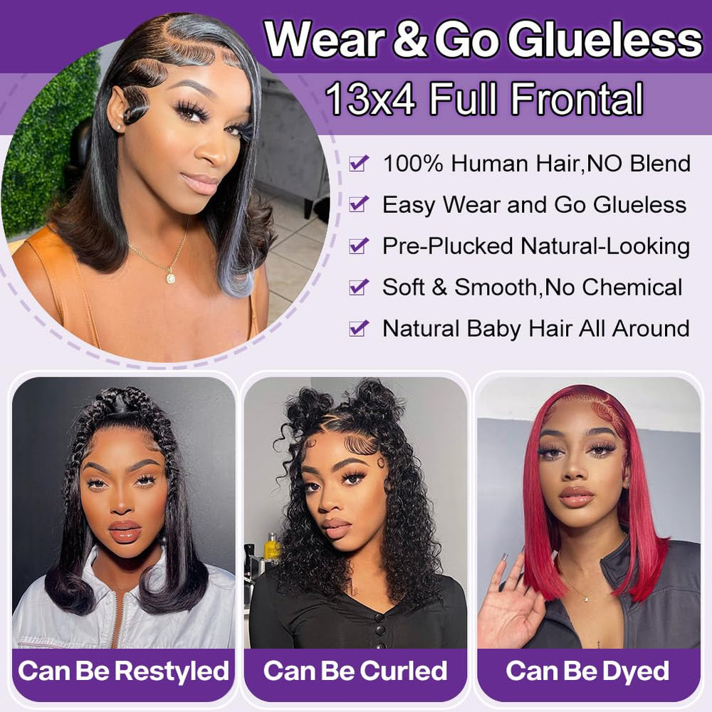 HIRIREMY 180% density straight bob creates full polished ends for daily wear