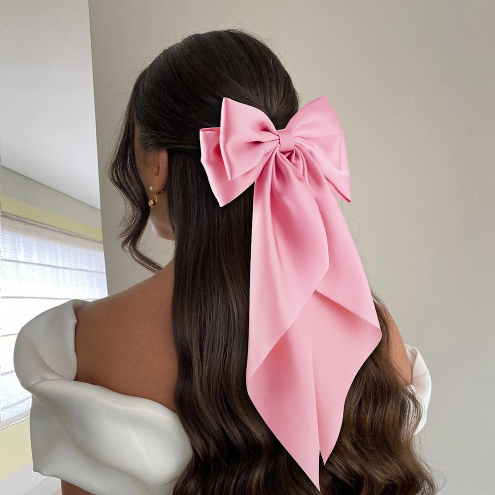 Hisial bow hair clip pink with metal spring demonstrates durability and reliable grip.