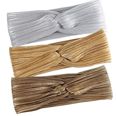 Hisight big bowknot headband in gold adds glam for parties and photos.
