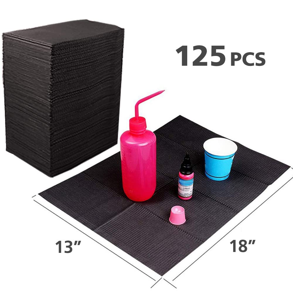 Hisight disposable dental bibs 13x17 black sheets demonstrate a sleek surface for clean work.