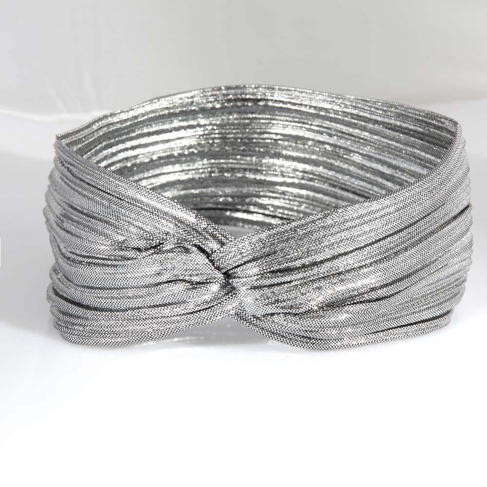 Hisight metallic gold wire detail headband offers chic shine for parties.