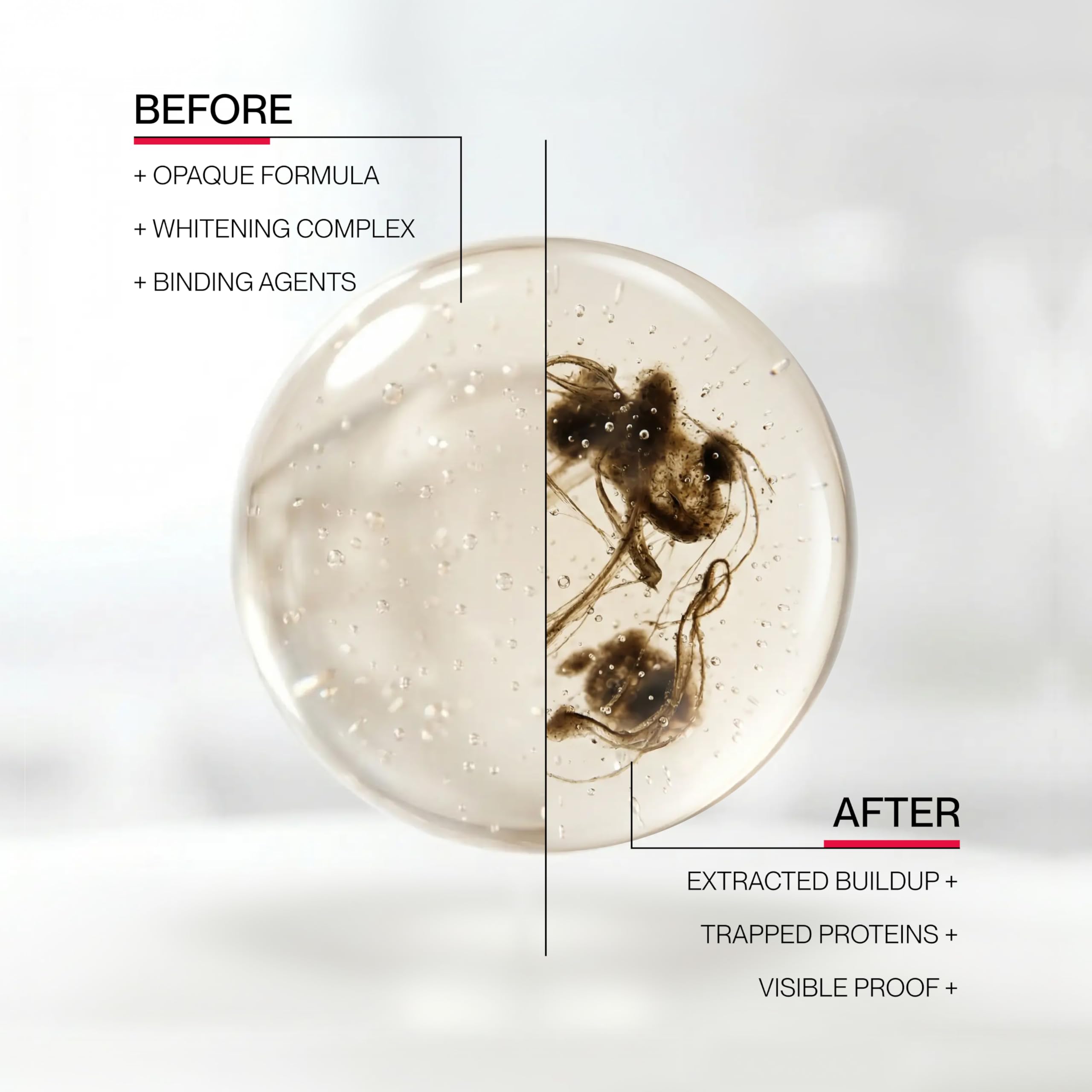 HISMILE visible gunk in sink after rinse demonstrating effective debris removal