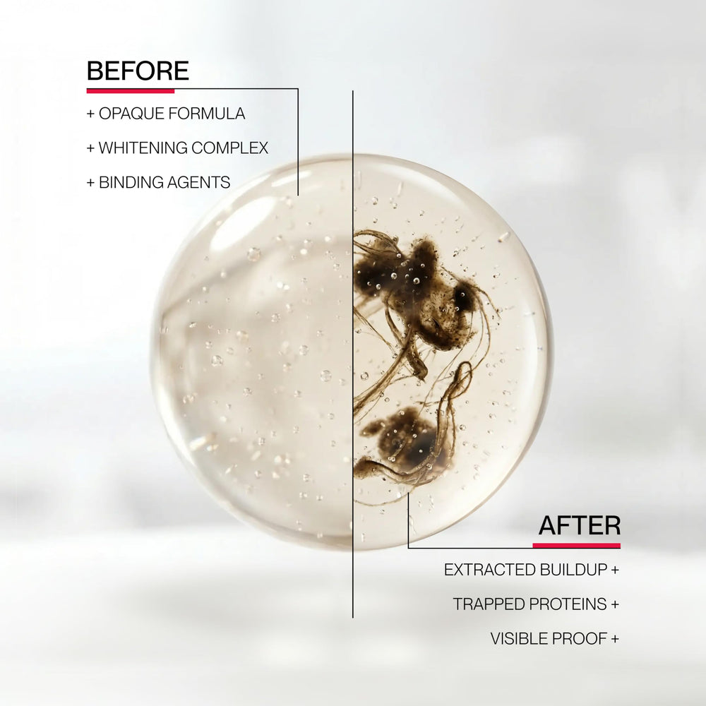 HISMILE visible gunk in sink after rinse demonstrating effective debris removal