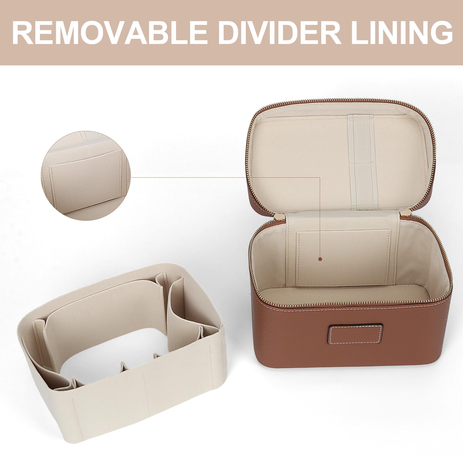 HiTotes makeup bag lightweight portable case adds minimal weight to luggage.