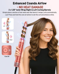 HITTIONA air-curler barrel shows curl formation with controlled airflow