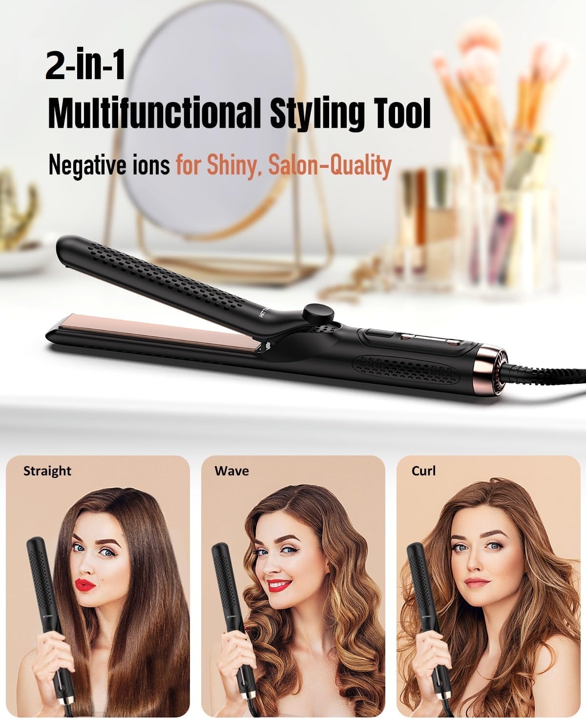 HITTIONA cool air wrap technology aids gentler styling and frizz control.
